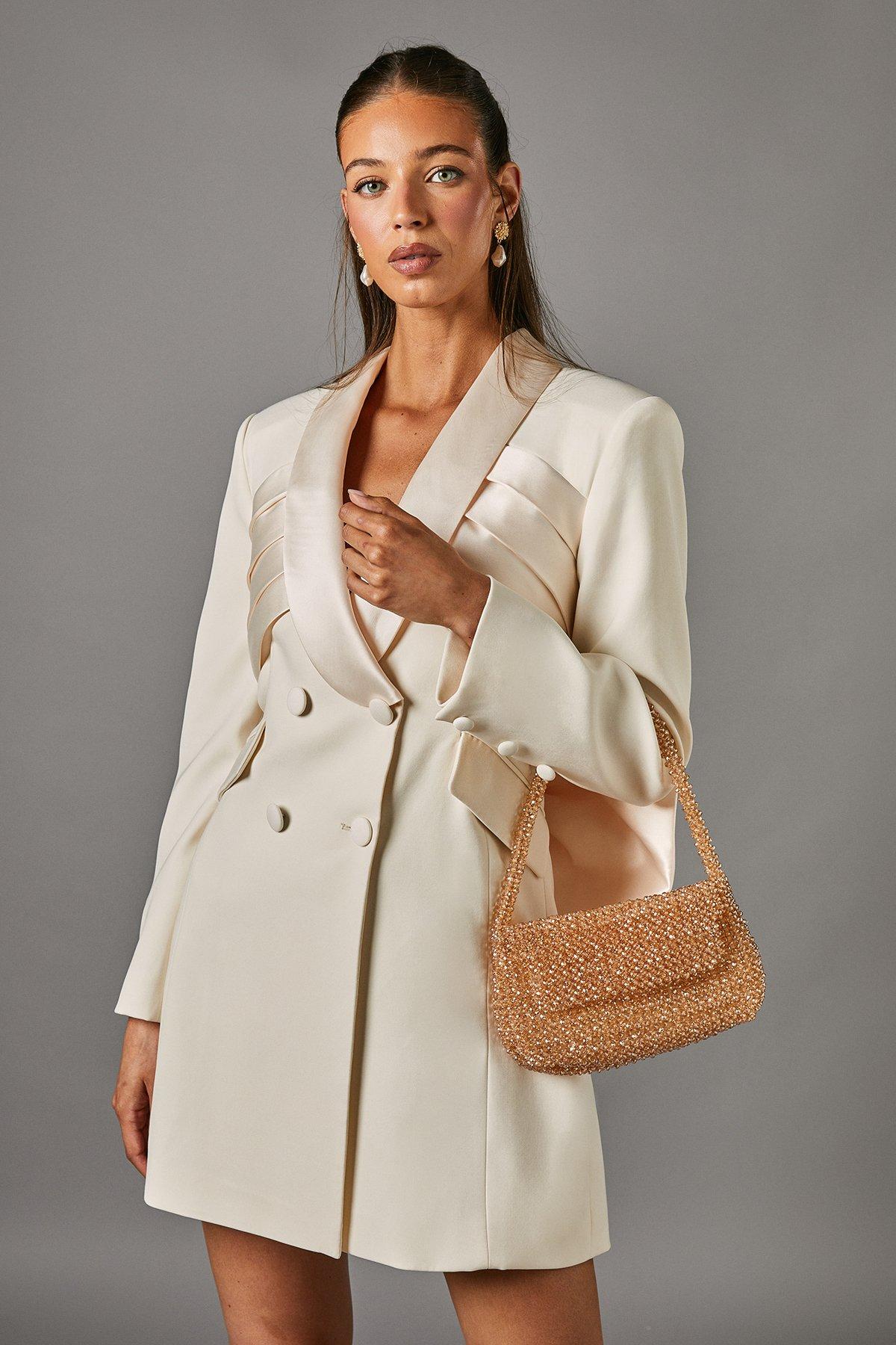 Coast Cedar Beaded Shoulder Bag Rose Gold