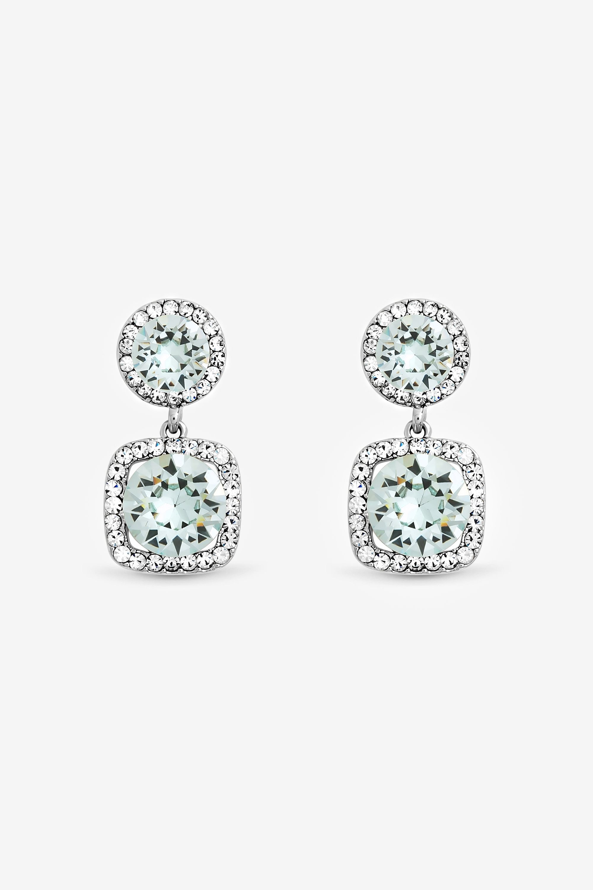 Jon Richard Aqua Stone Drop Earrings image 1