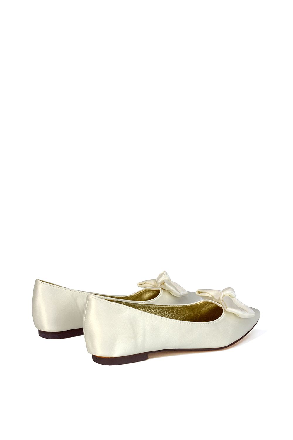 XY London 'Cally' Bow Detail Pointed Toe Ballerina Bridal Pump Shoes image 4