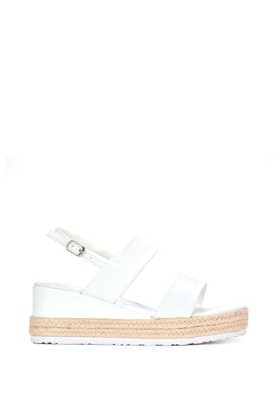 XY London 'Ally' Low Heel Platform Wedge Espadrill Slingback Sandals