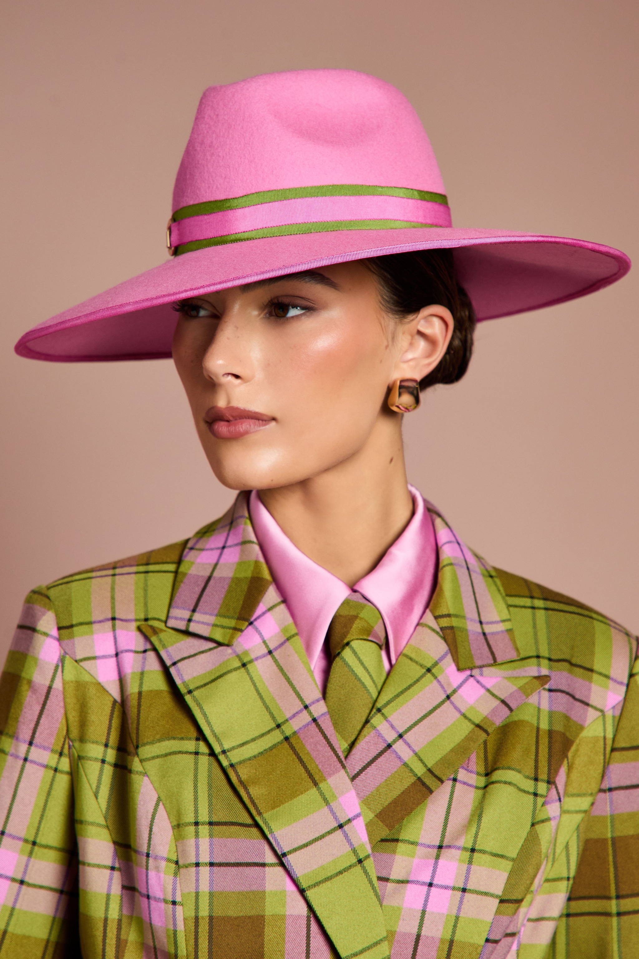 Coast Lisa Tan Fedora With Contrast Band Pink image 2