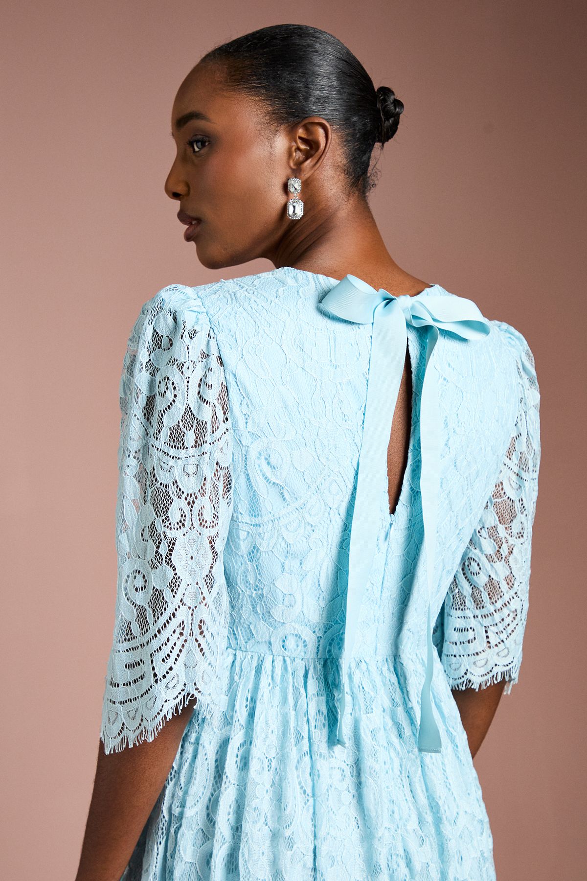 Coast Lace Short Sleeve Midi Dress Aqua image 2