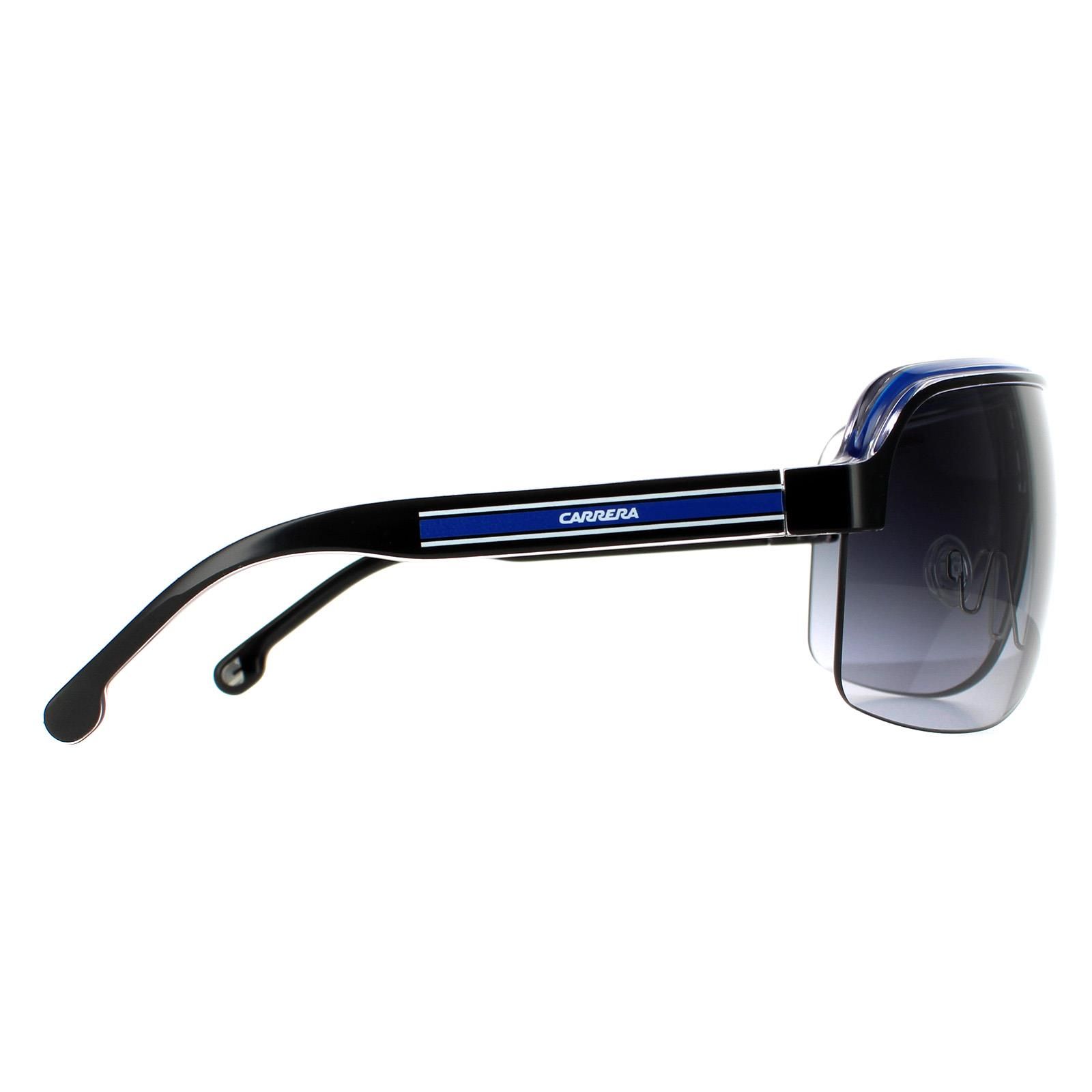 Carrera Shield Black Crystal White Blue Dark Grey Gradient Sunglasses image 4