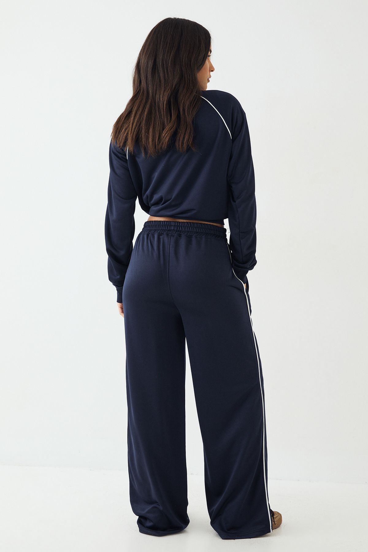 DSGN Studio DSGN Studio Tricot Piping Detail Straight Leg Jogger Navy image 2