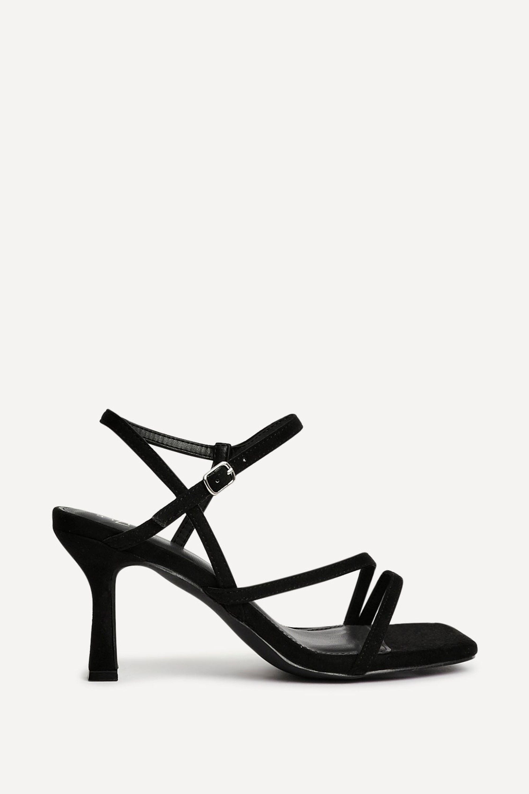 Linzi Nicole Black Faux Suede Strappy Heels image 1