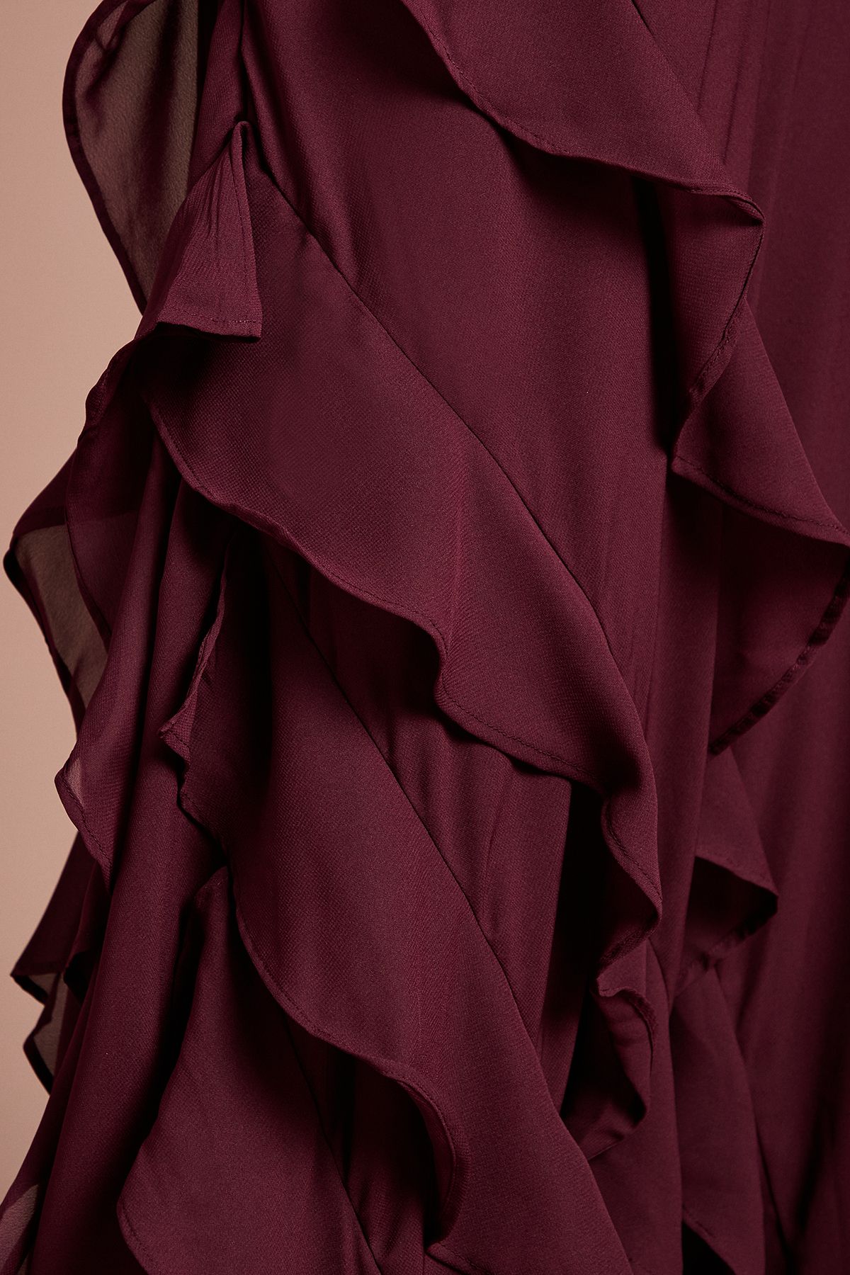 Coast Coast Honoured Ruffle Georgette Maxi Bridesmaid Dress Malbec image 5