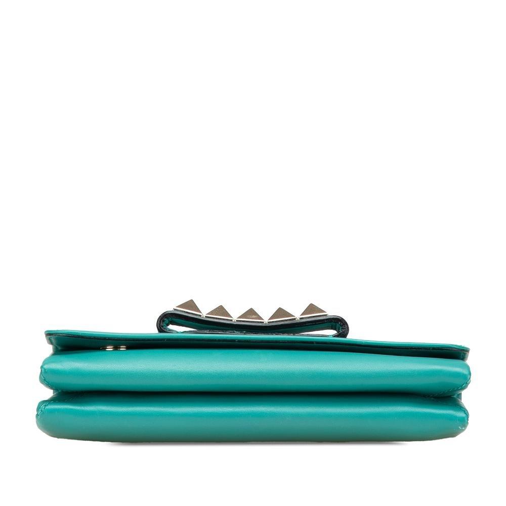 Valentino Preloved Rockstud Chain Wallet Wo - Blue Crossbody Bags image 3