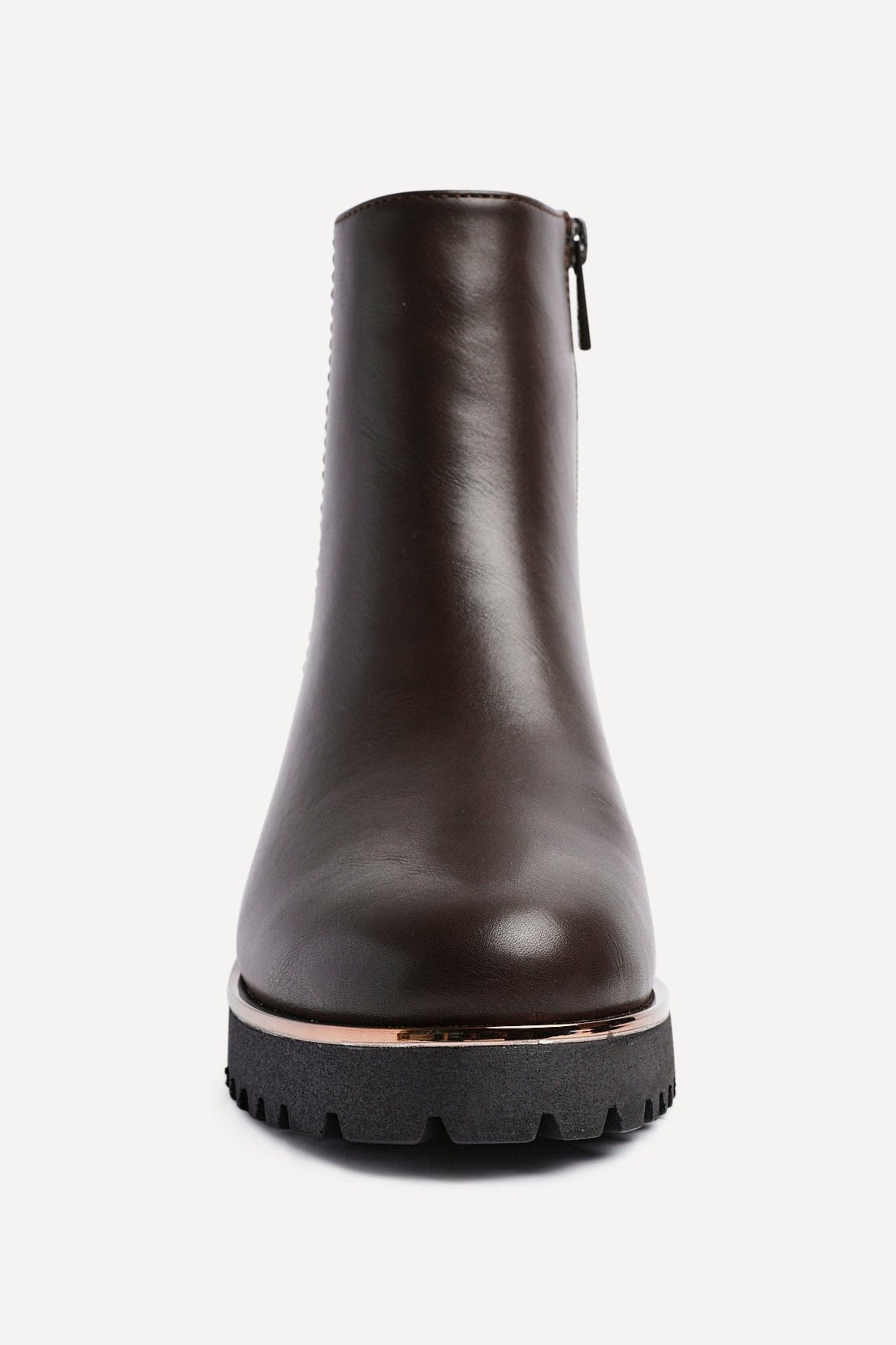 Linzi Navigate Brown Croc Mix Wedge Ankle Boot image 4