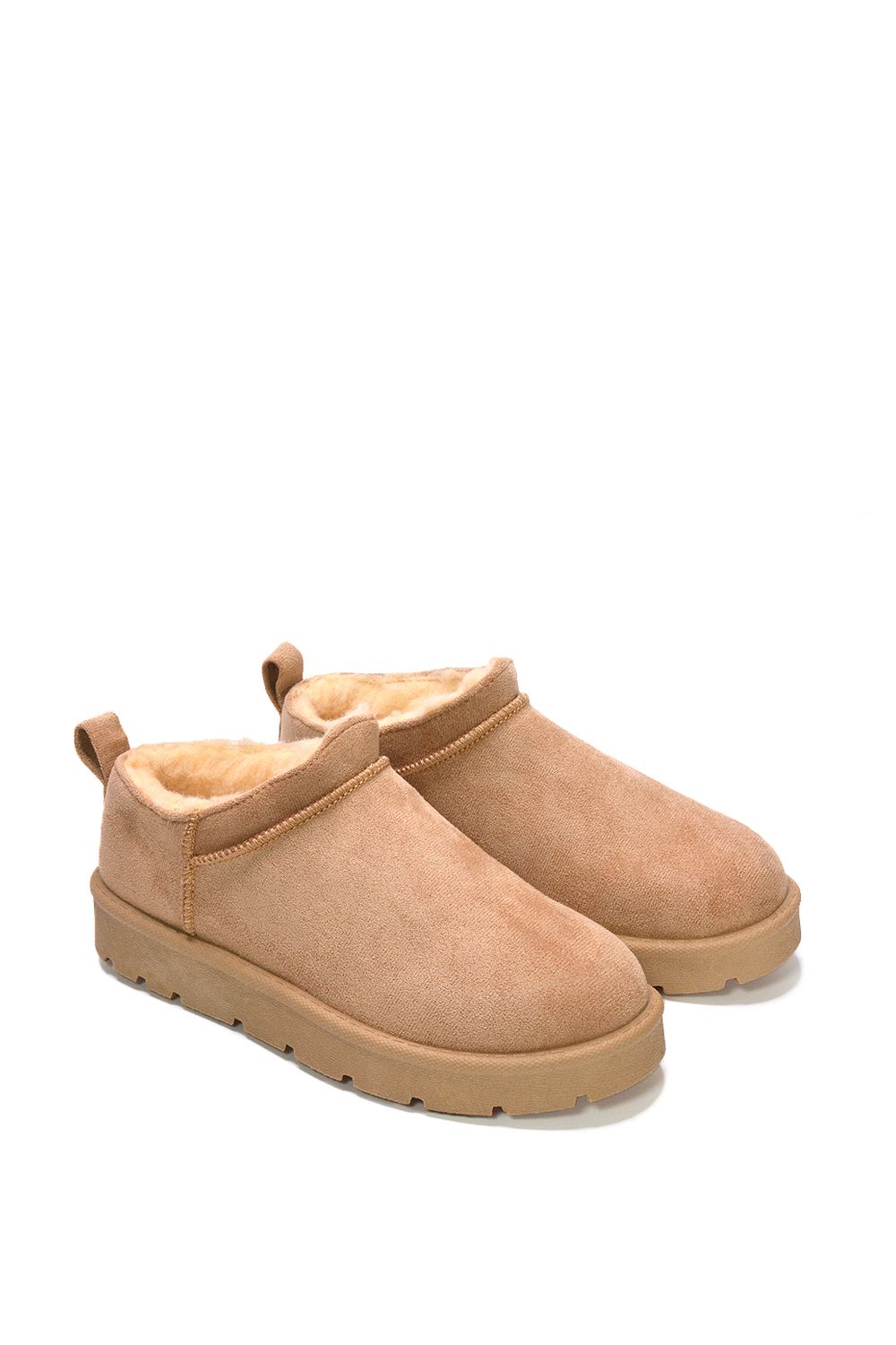 XY London 'Maeve' Faux Fur Lined Slip On Flat Mini Snug Booties image 5