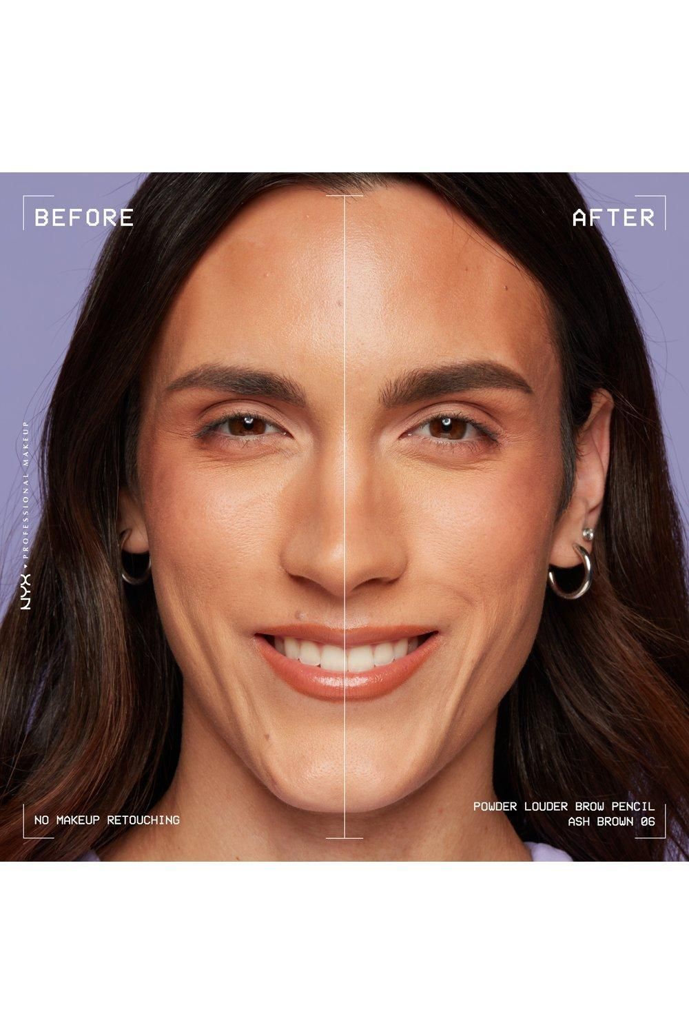 NYX Professional Makeup Powder Louder Brow Pencil 12HR Wear Buildable Micro-Fibres Ash Brown image 3