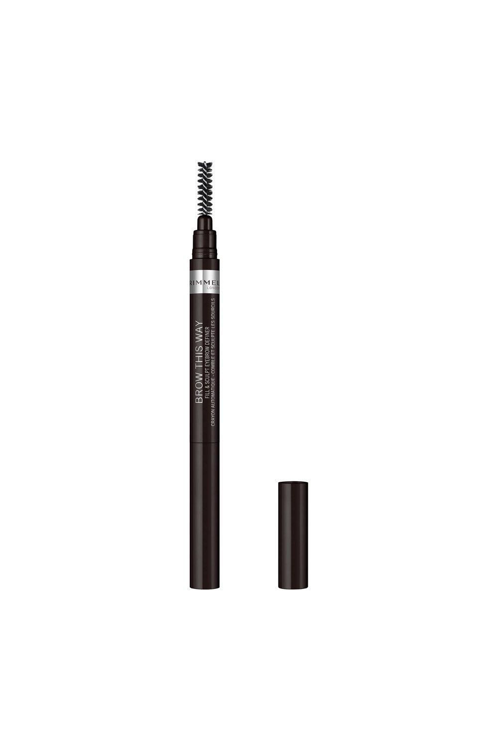 Rimmel London Brow This Way Fill & Sculpt Eyebrow Definer Soft Black image 4