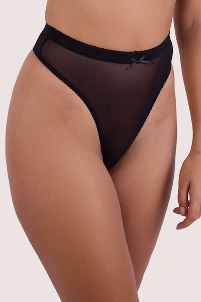 Playful Promises Josie Black Mesh 'High Waist Thong'