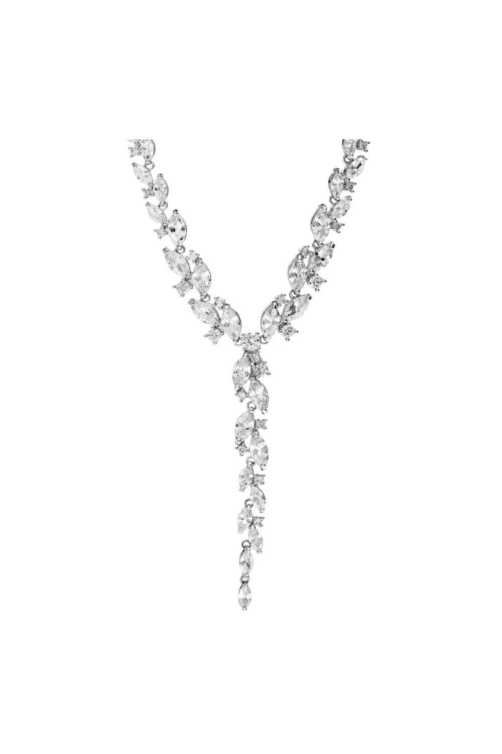 Jon Richard Rhodium And Cubic Zirconia Mixed Stone Bridal Necklace