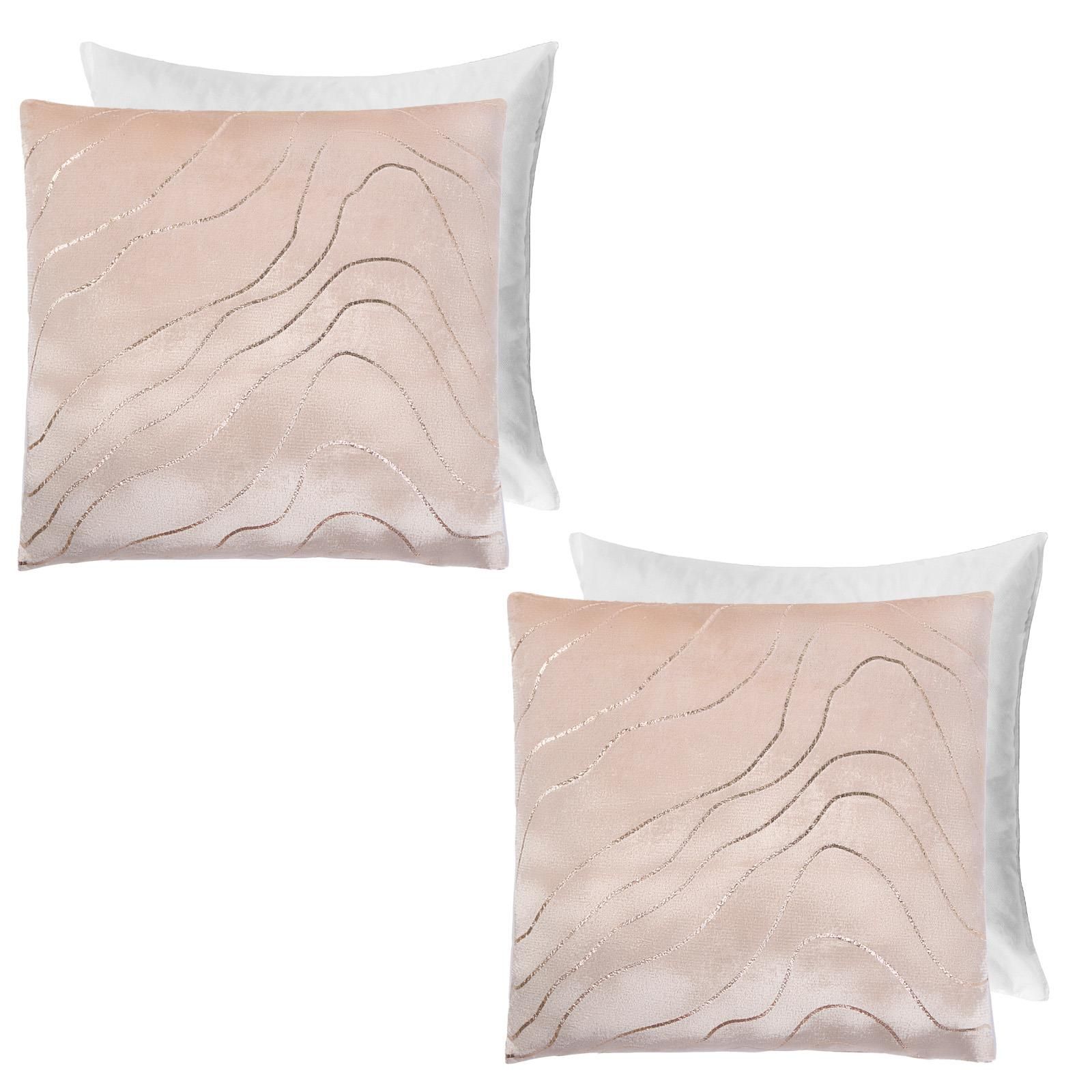 OHS 2 Pack Metallic Wave Filled Cushion Covers Home Decor Set image 1