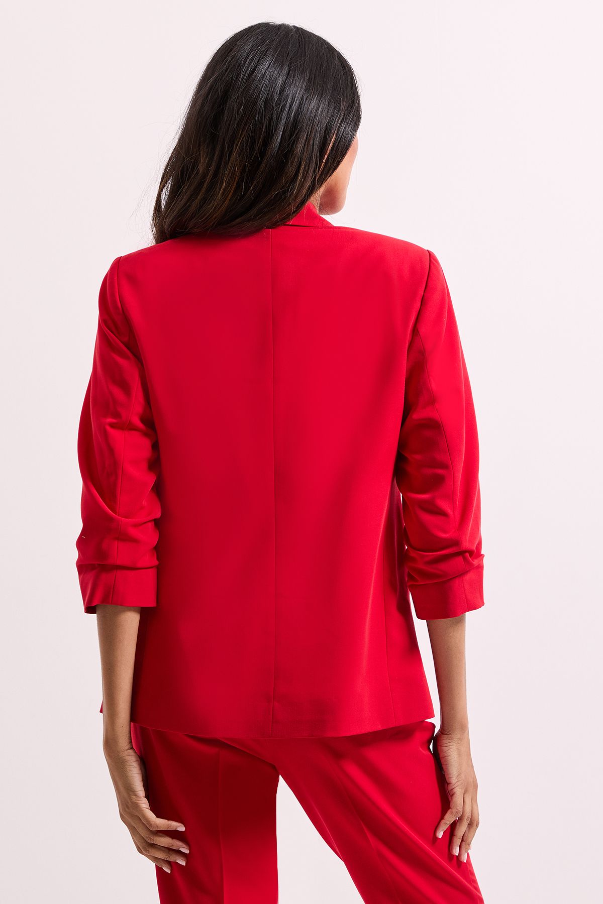 Dorothy Perkins Ruched Sleeve Blazer Red image 3