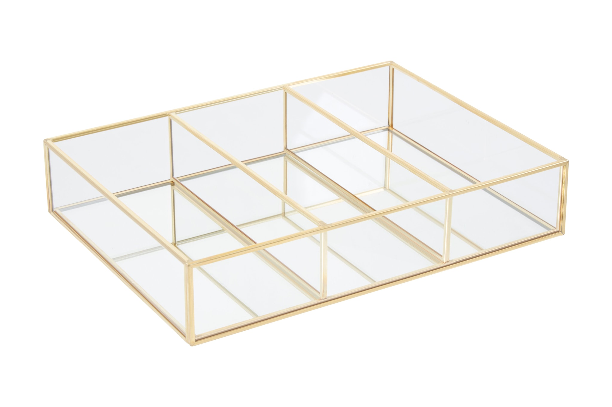 Orsina Beauty 3 Compartments Clear Glass Makeup Organiser image 2