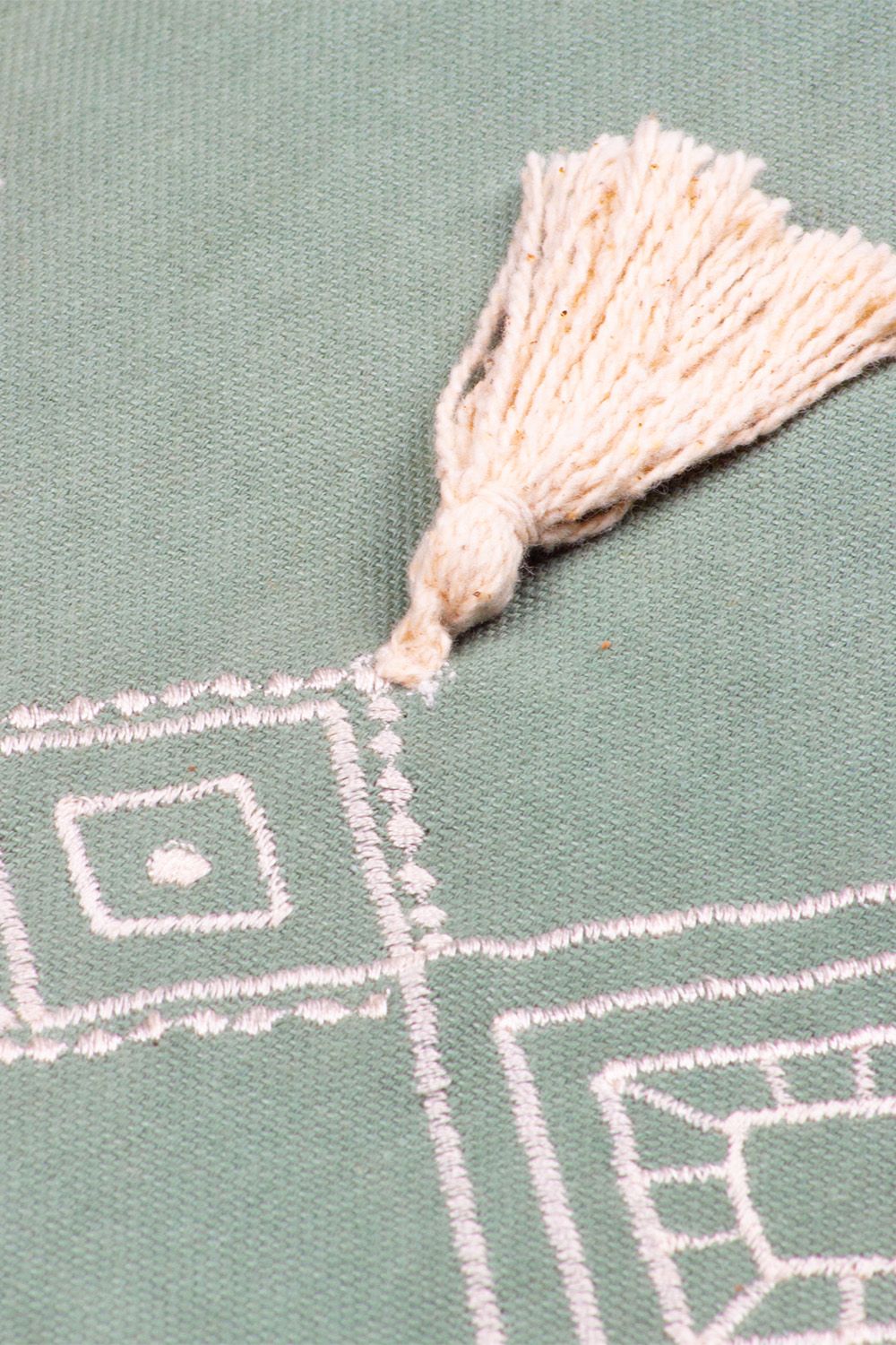 Furn Pritta Cotton Embroidered Tasselled Cushion image 4