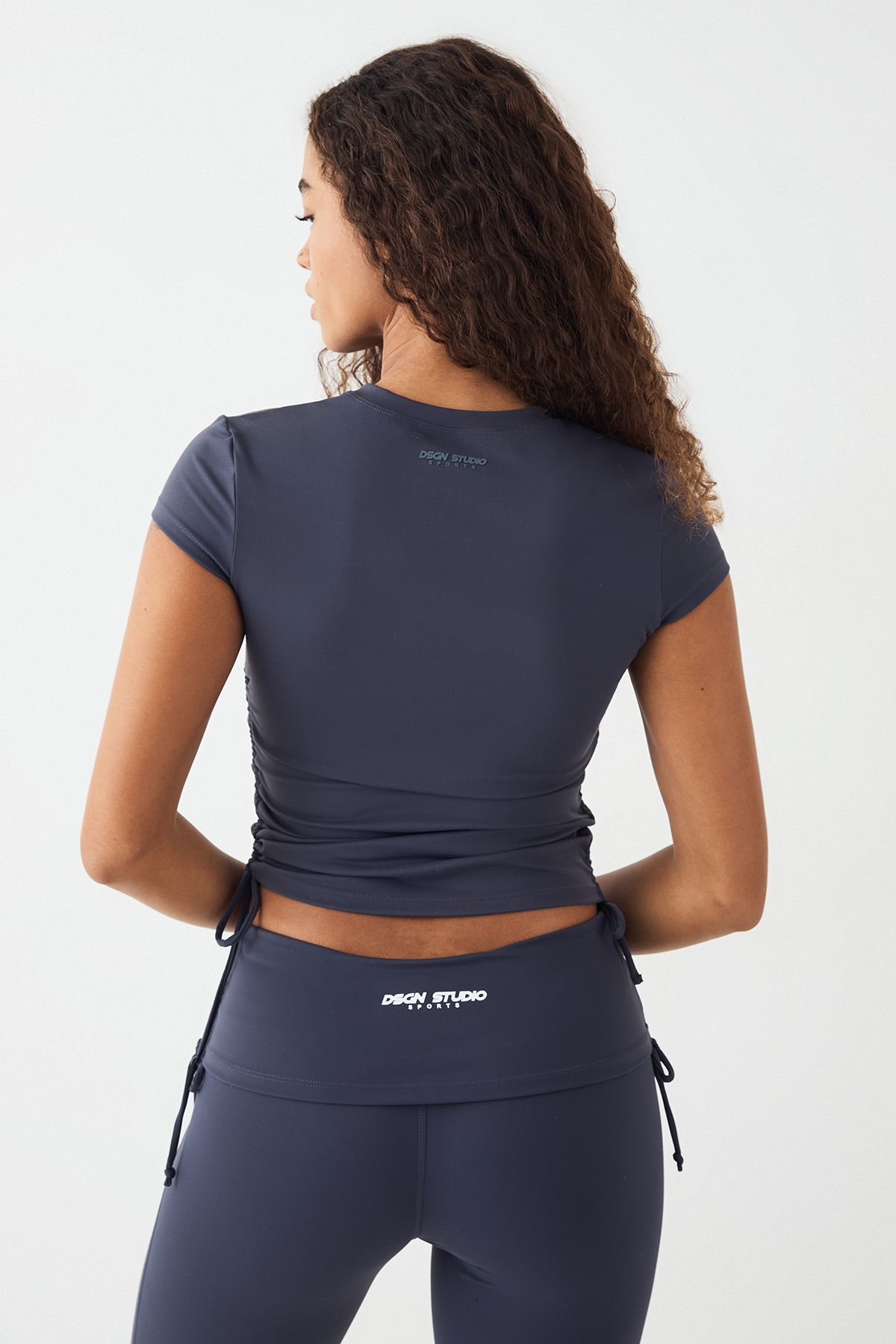 DSGN Studio DSGN Studio Ultra Sculpt Ruched Side Short Sleeve Top Midnight image 2