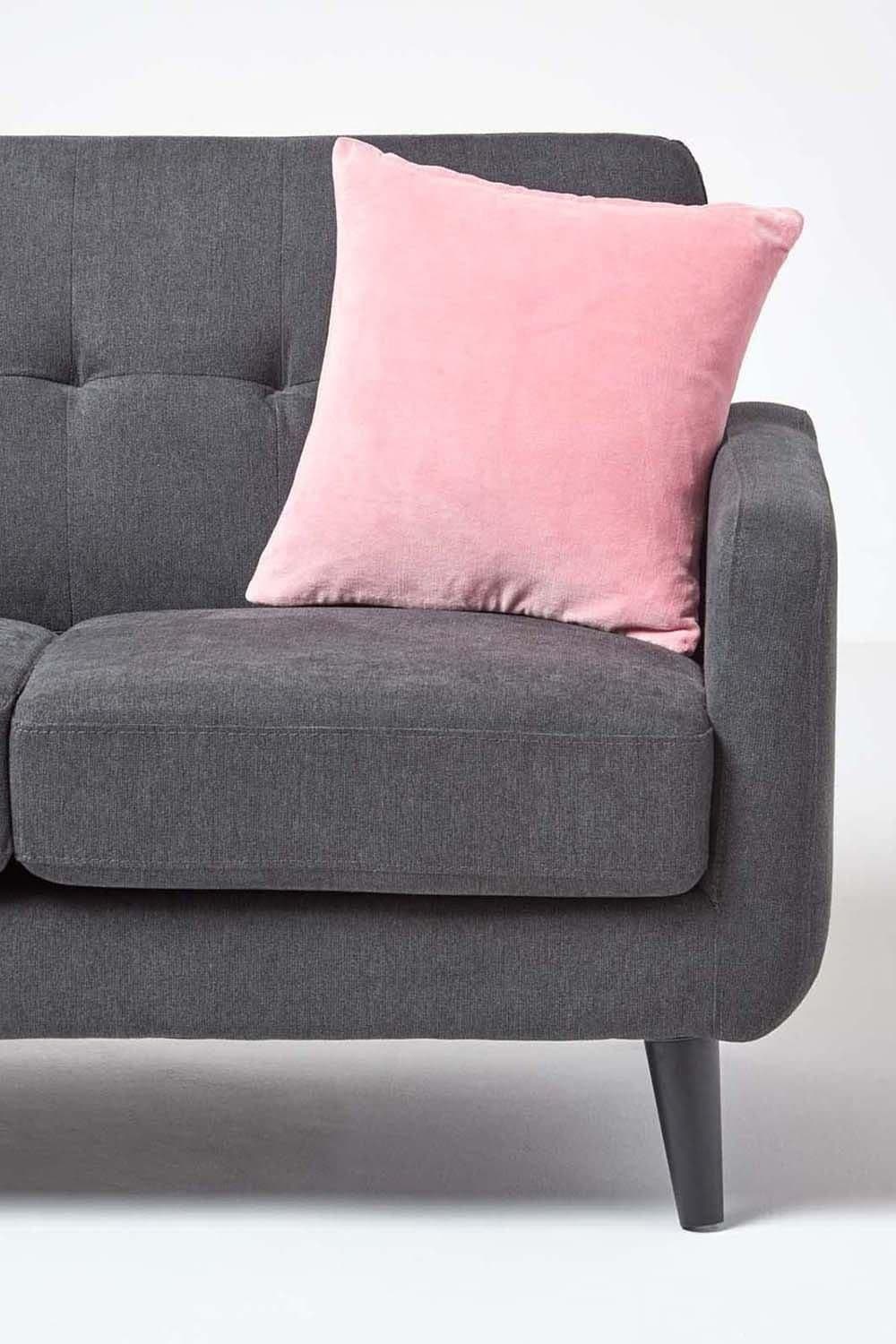 Homescapes Velvet Cushion Cover 100% Cotton, Soft & Machine Washable image 4