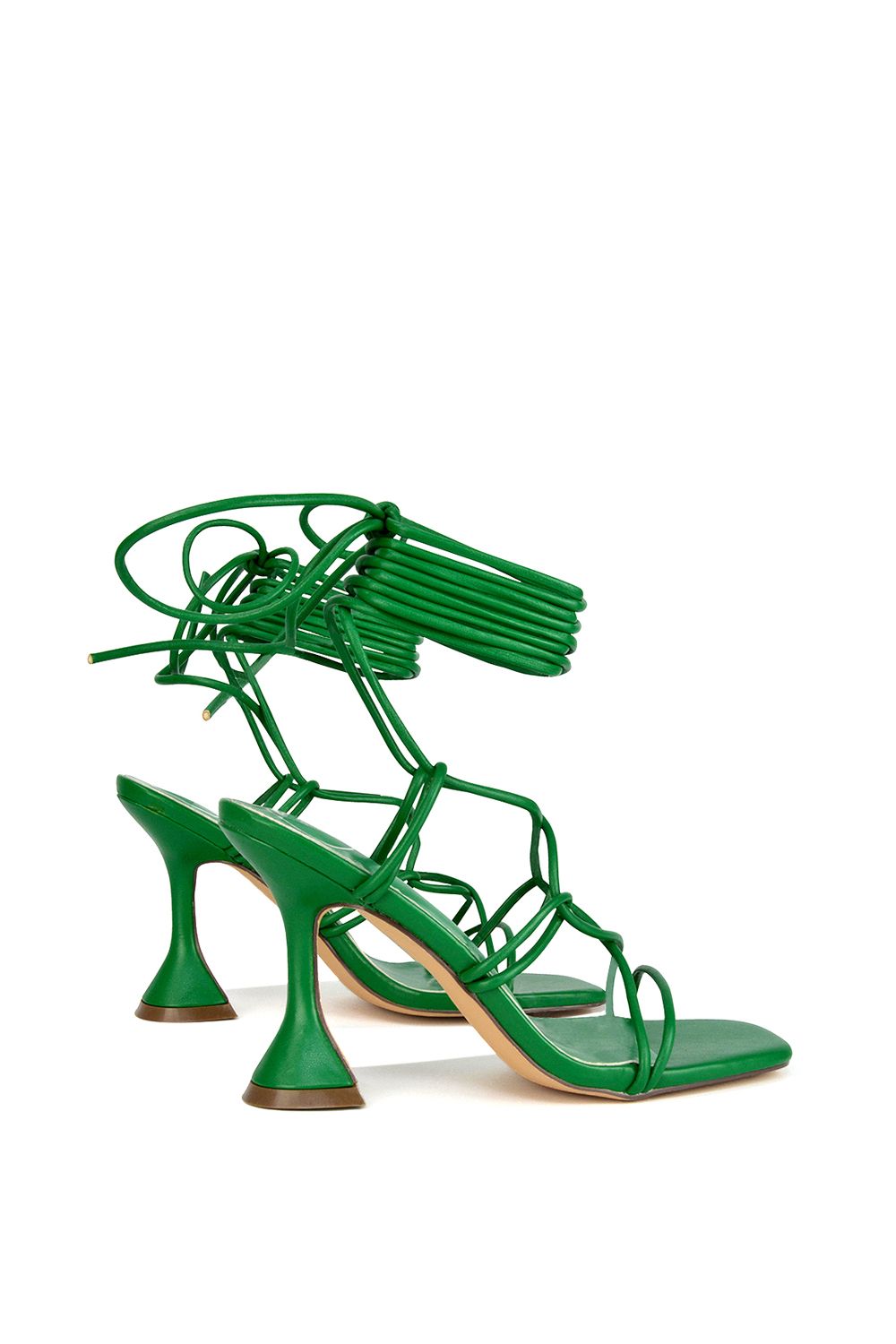 XY London 'Briar' Lace up Square Toe Sculptured Mid High Heels image 2