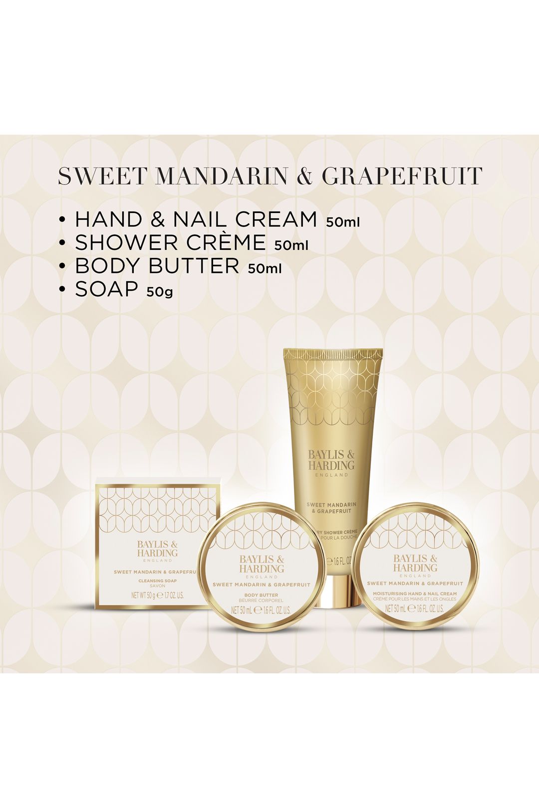 Baylis & Harding Sweet Mandarin & Grapefruit Luxury Pamper Tin Gift Set Multi image 4