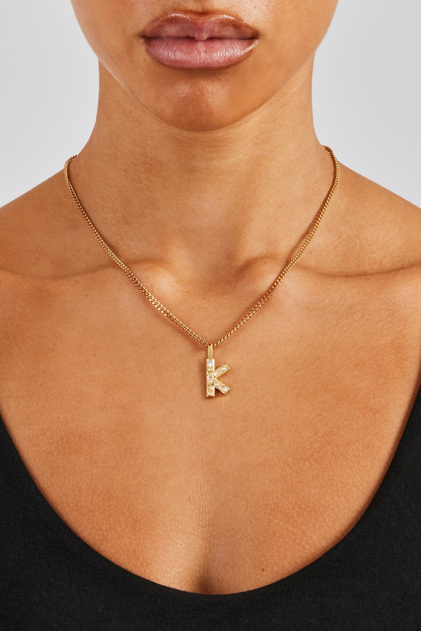 Cernucci Iced Mixed Stone Letter Pendant - 25mm image 7