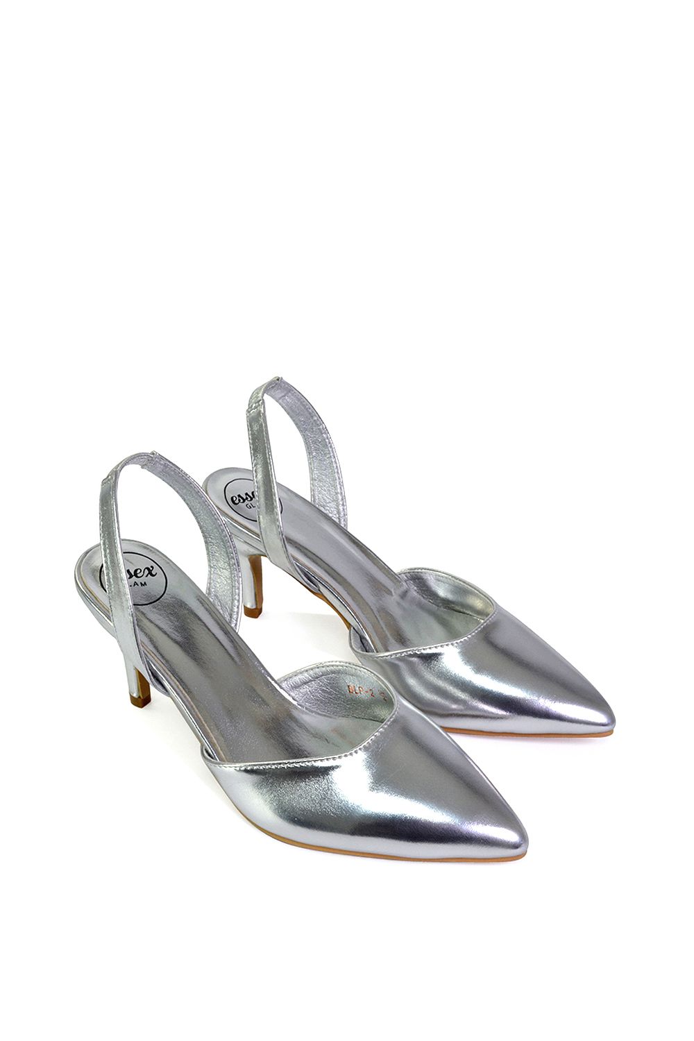 XY London 'Imogen' Pointed Toe Sling Back Stiletto Mid Heel Court Shoes image 4