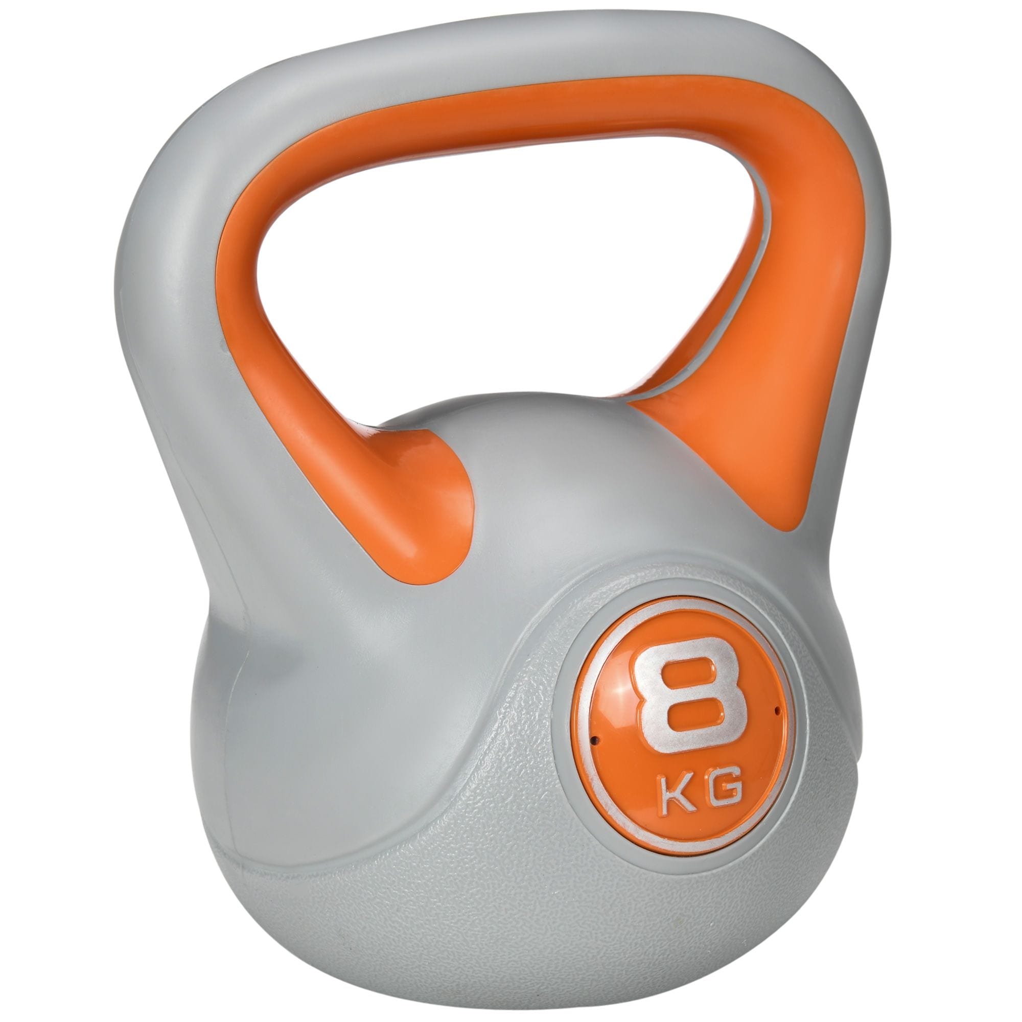 SPORTNOW 8kg Kettle Bell with Handle for Home Gym, Orange and Grey image 2