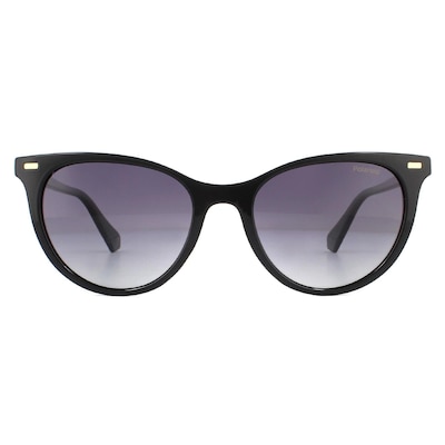 Polaroid Cat Eye Black Grey Grey Gradient Polarized Sunglasses