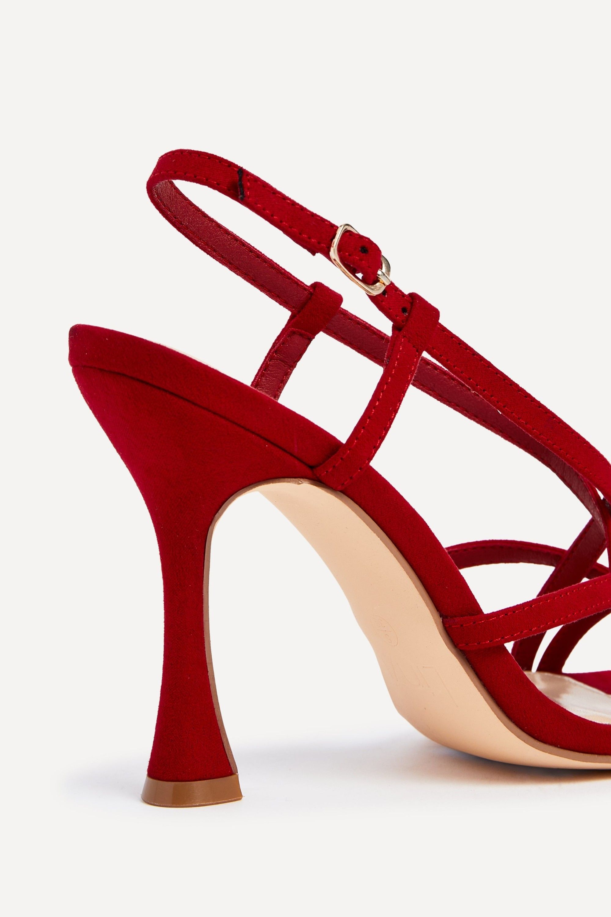 Linzi Sabrina Red Suede Square Toe High Heel image 4