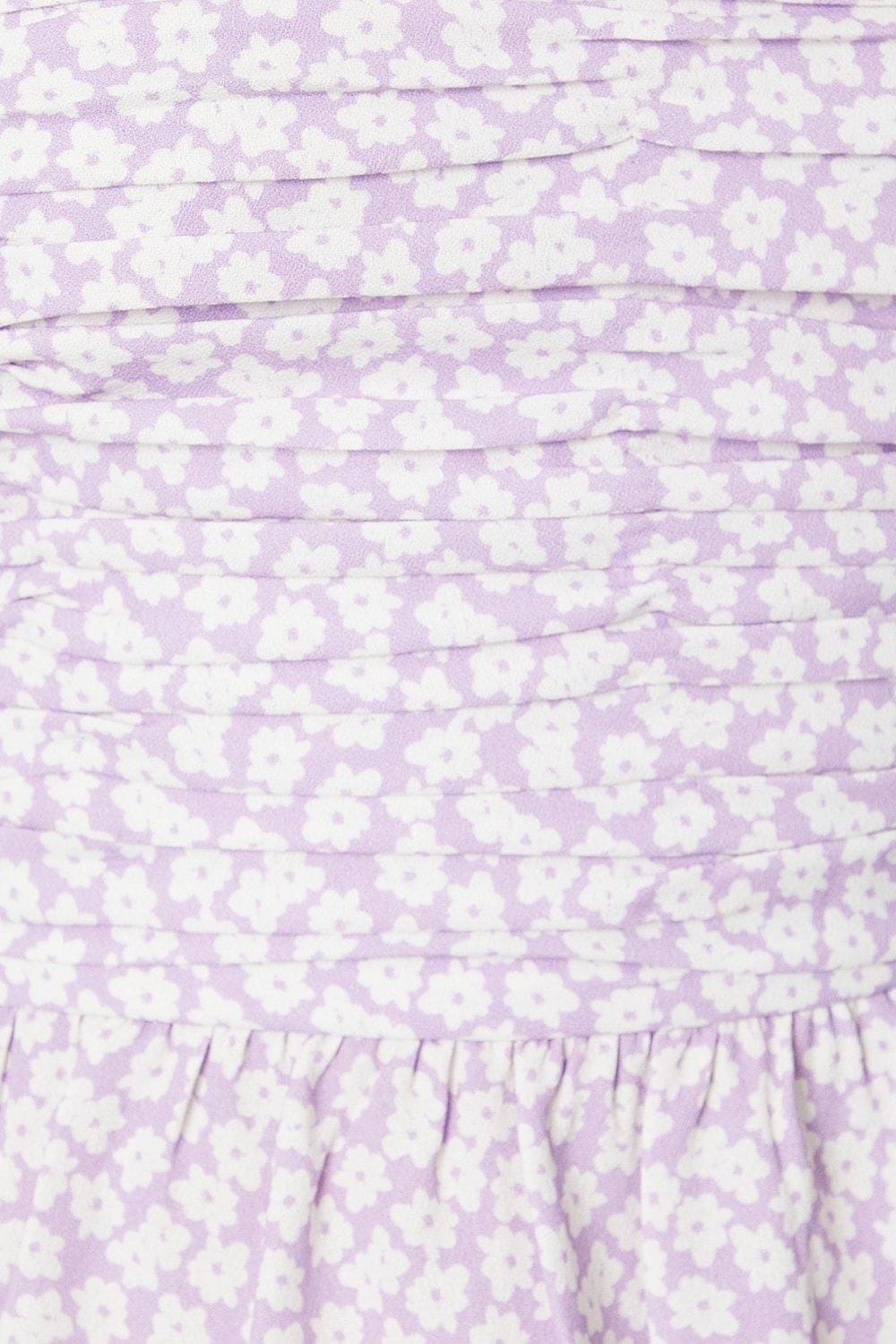 Dorothy Perkins Ditsy Pintuck Shirred Back Strappy Top Purple image 5