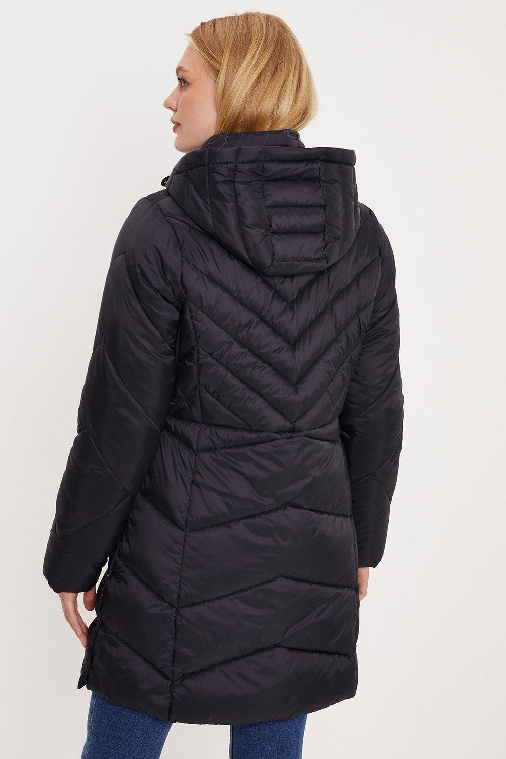 Oasis Padded Packable Midi Jacket Black image 3