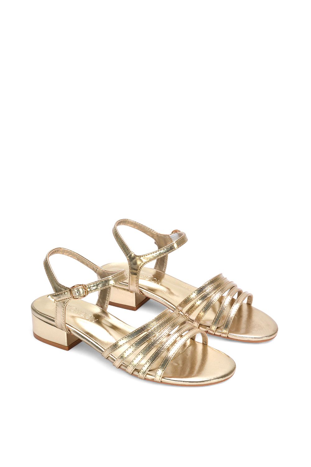 XY London 'Katie' Low Heel Open Toe Sandals With Ankle Strap image 5