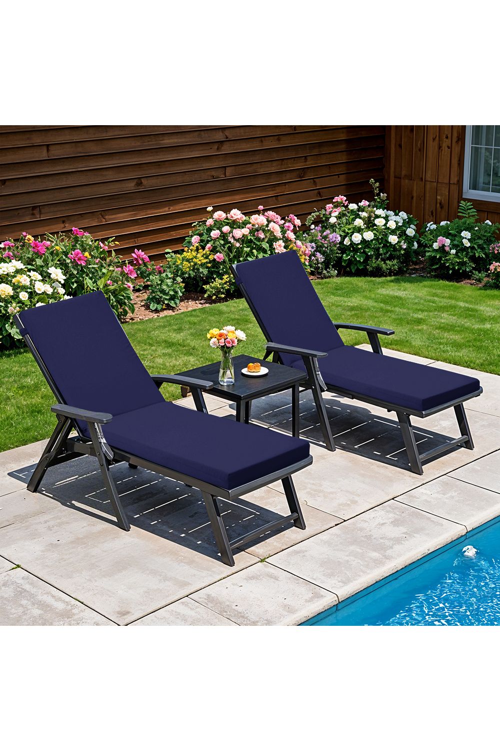 Living and Home Comfortable Outdoor Solid Color Bench Cushion image 4