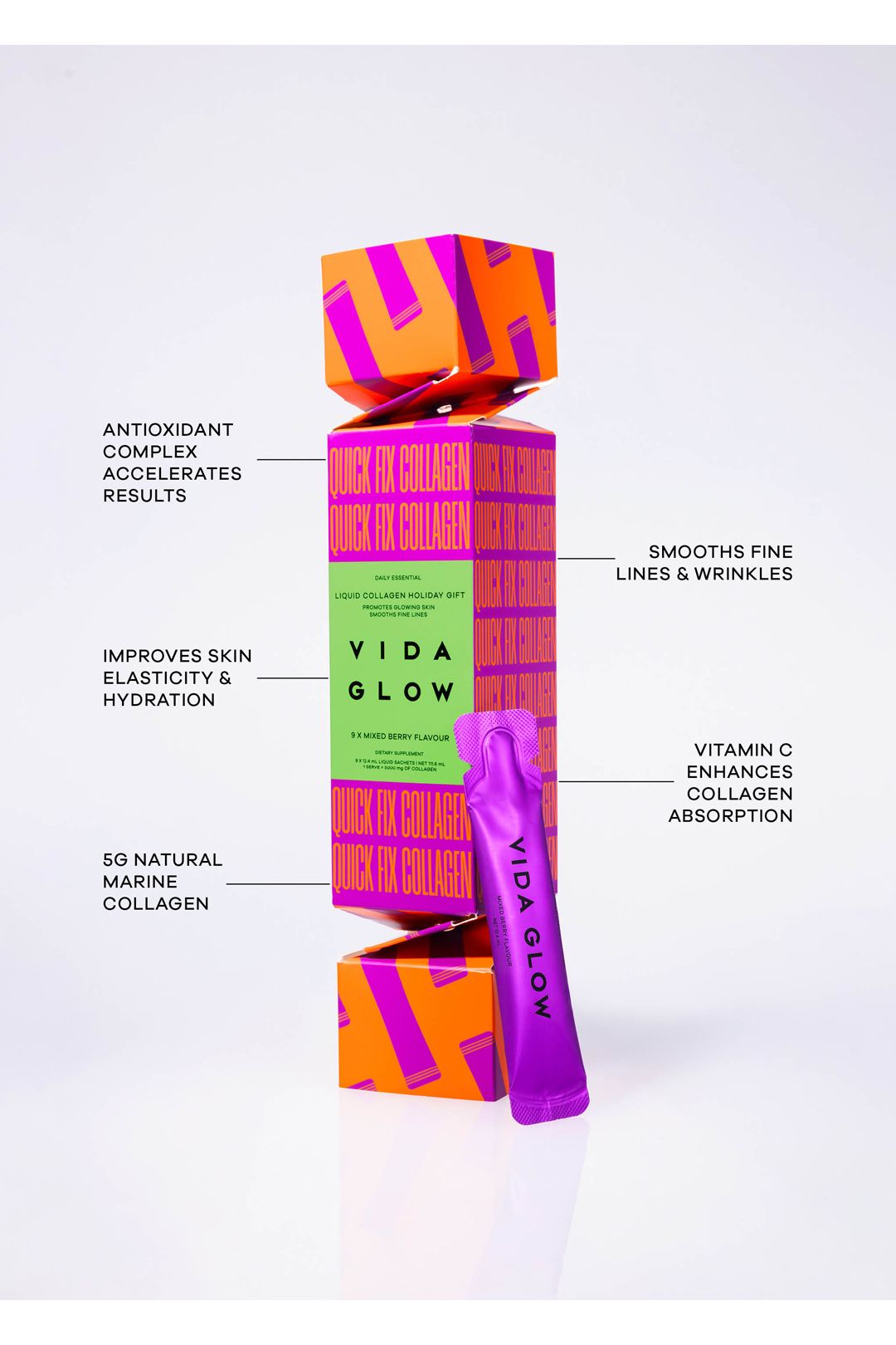 Vida Glow Collagen Liquid Advance Cracker Mixed Berry image 2