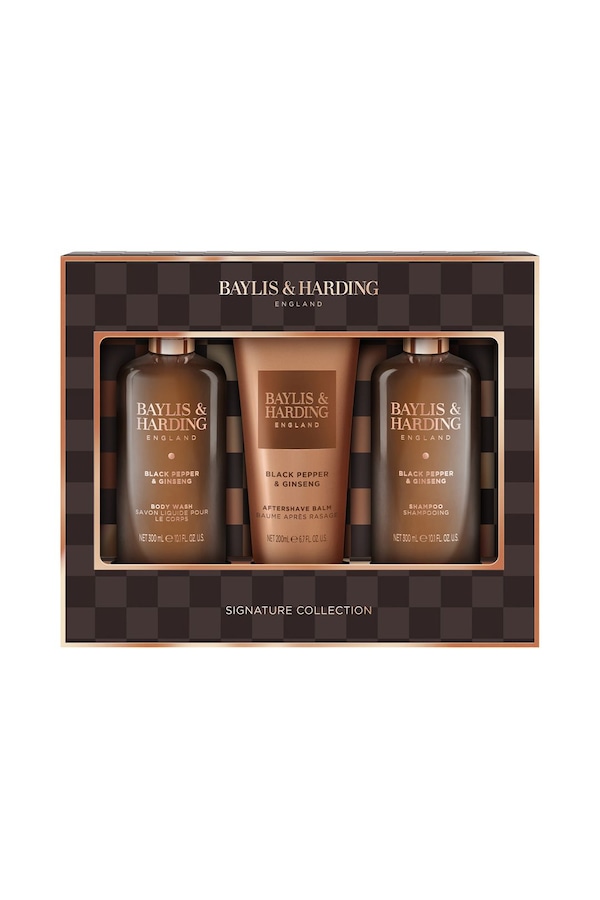 Baylis & Harding Black Pepper & Ginseng Men's Luxury Bathing Trio Gift Set Multi