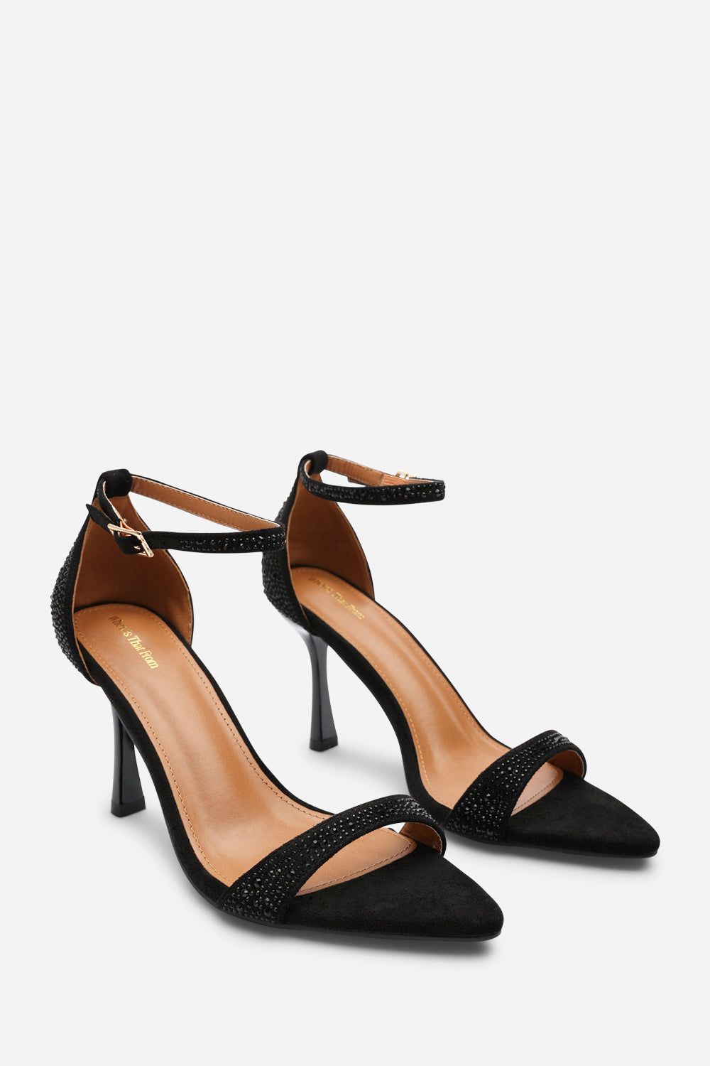 Where's That From 'Indira' Suede Sparkling Heeled Sandals With Buckled Ankle Strap image 4