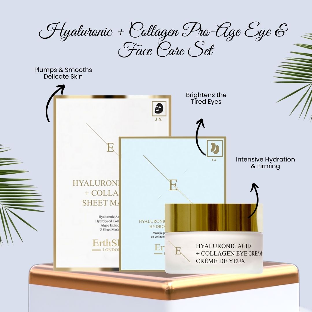 Erth Skin London Hydra Collagen Glow Set: Hyaluronic Sheet Mask, Hyaluronic Eye Cream 30ml & Hyaluronic acid Eye Pads image 10
