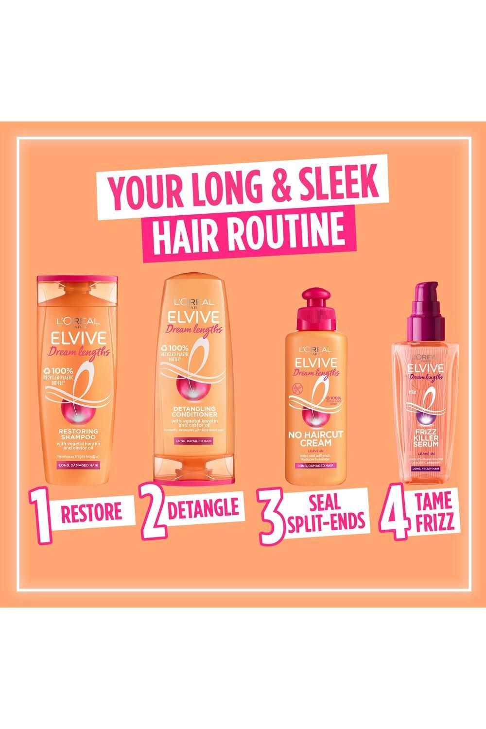 L'Oréal Paris Dream Lengths Leave In Serum Sleek Frizz Killer for Long, Frizzy Hair Multi image 2