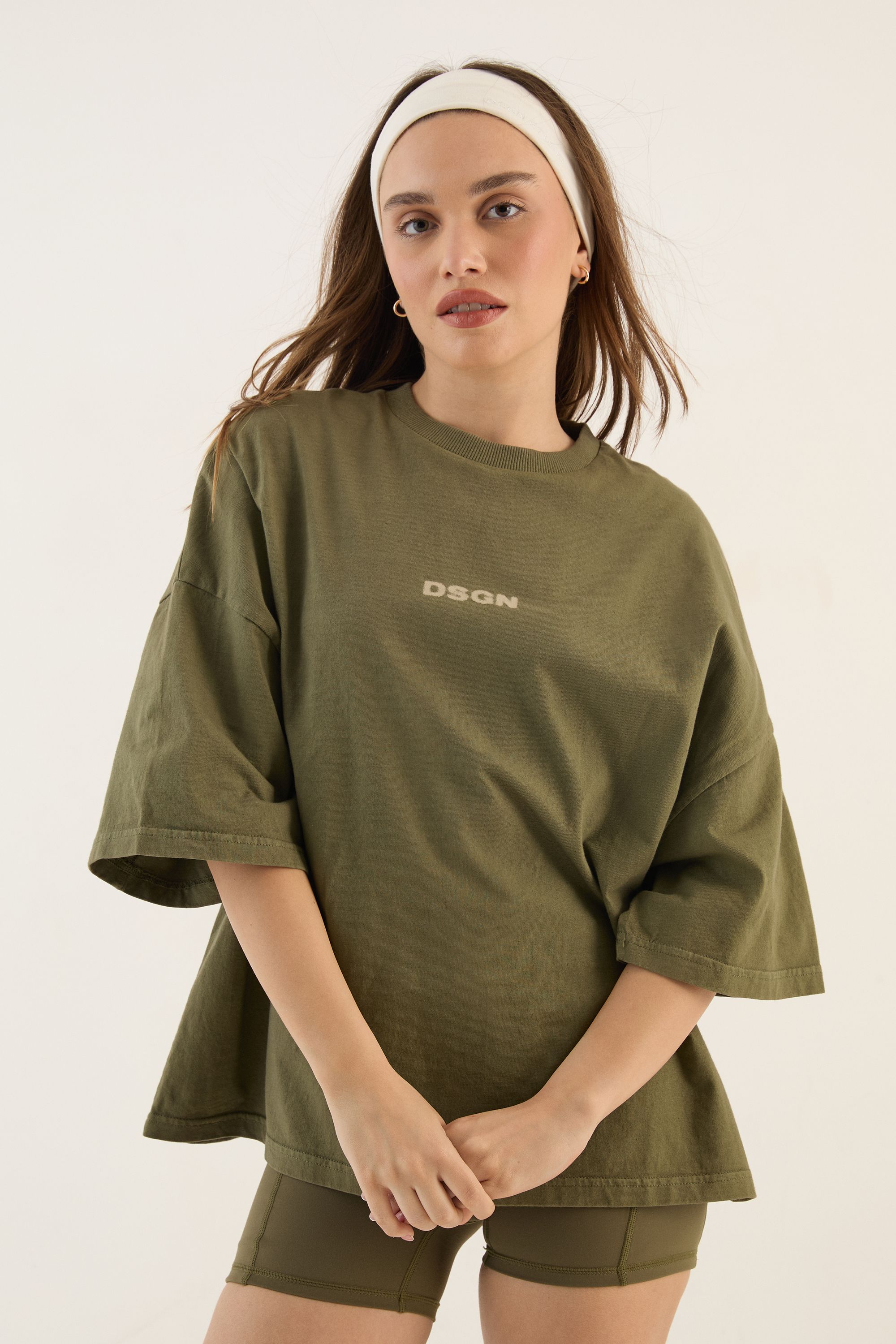 DSGN Studio DSGN Studio Heavyweight Washed Oversized Short Sleeve T-Shirt Olive
