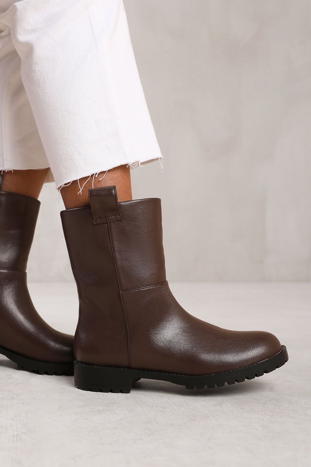 Where's That From 'Winter' Wide Fit Mid Calf Boot With Stitching Detail image 4