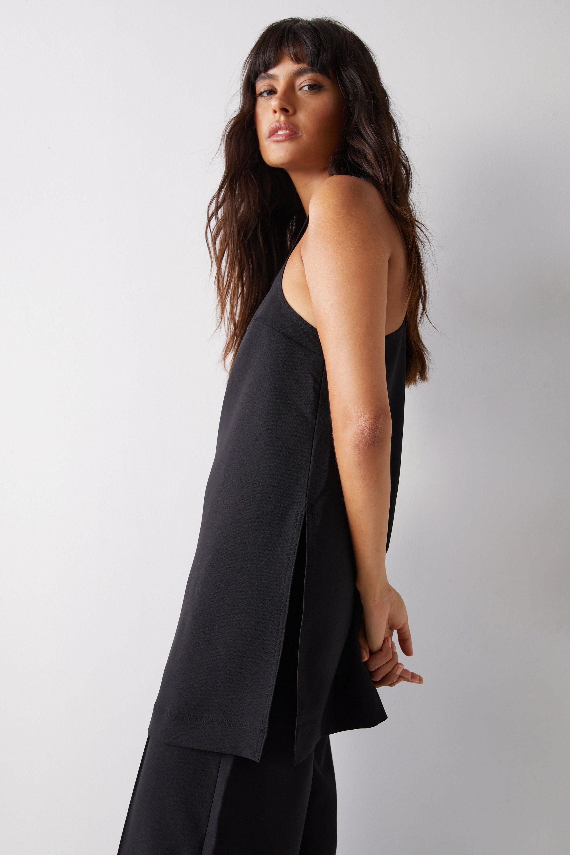 Warehouse Premium Tailored Tunic Top Black image 3