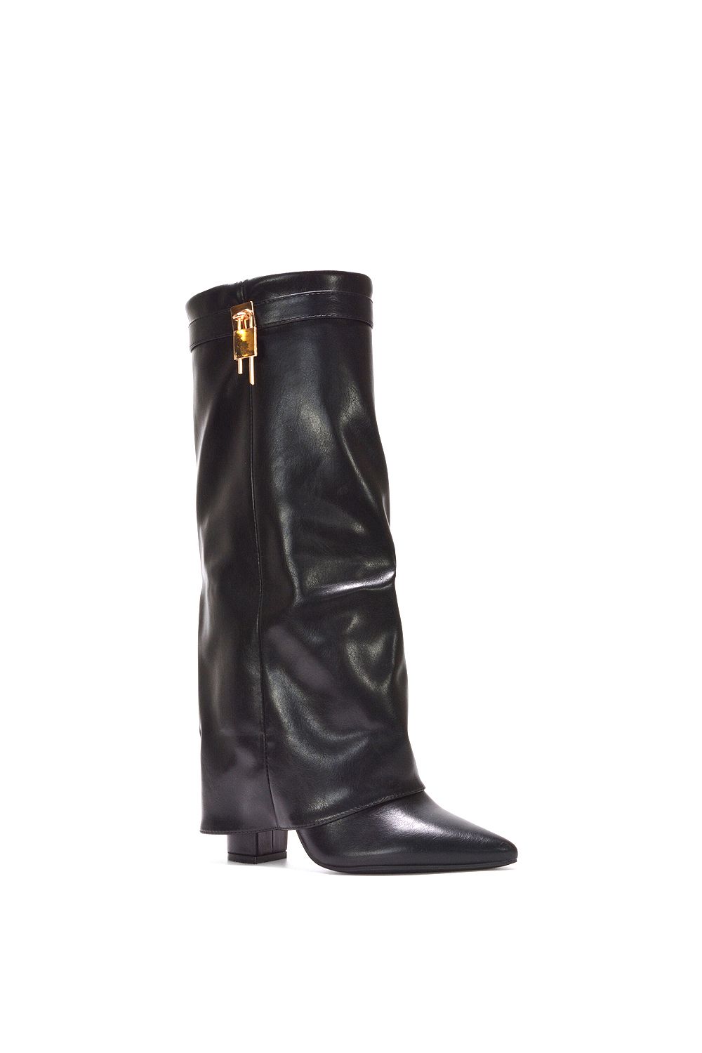 XY London 'Holly' Knee High Fold Over Pointed Toe High Heel Boots image 2