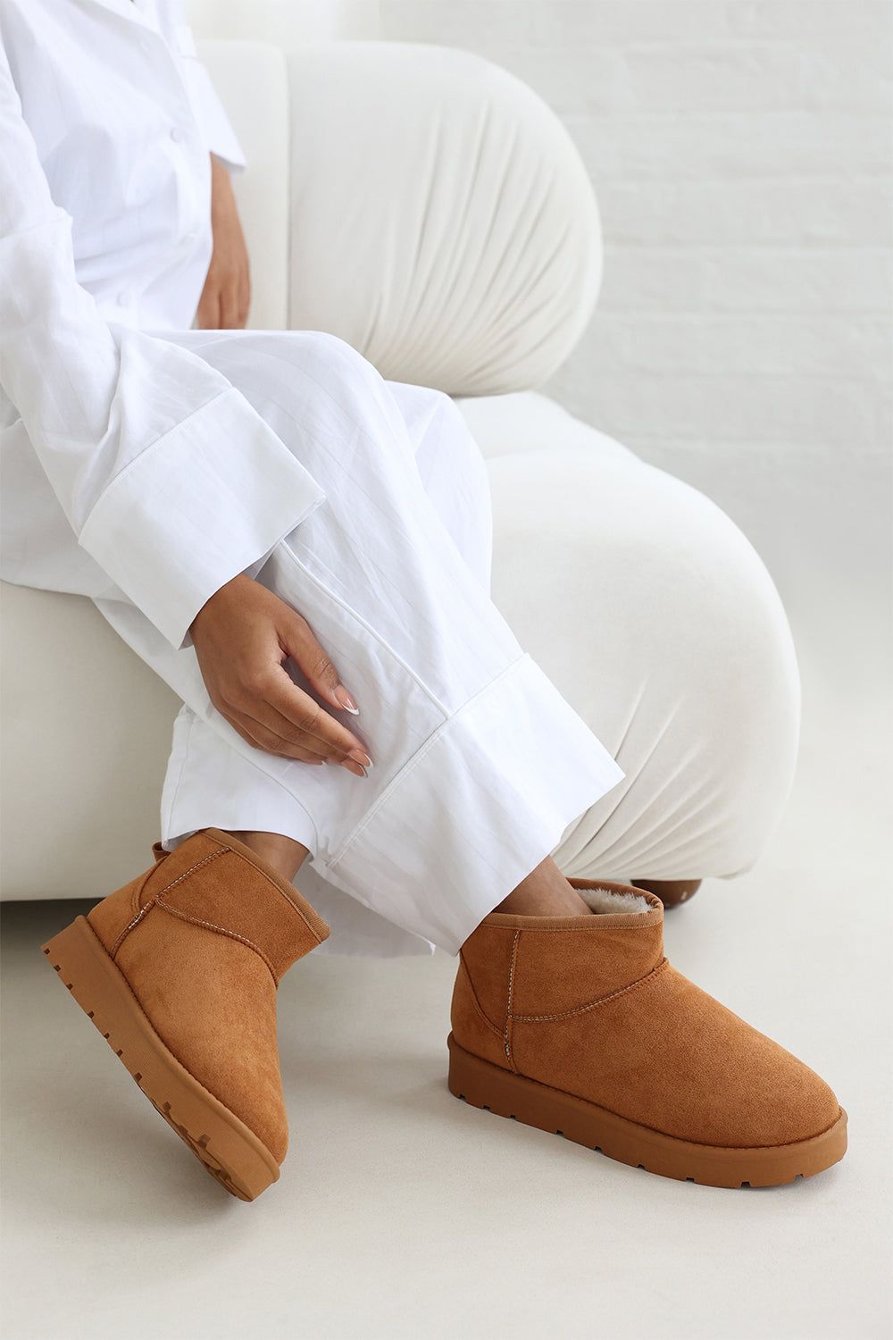 Where's That From 'Kamila' Mini Faux-Suede Fur Lined Ankle Boots