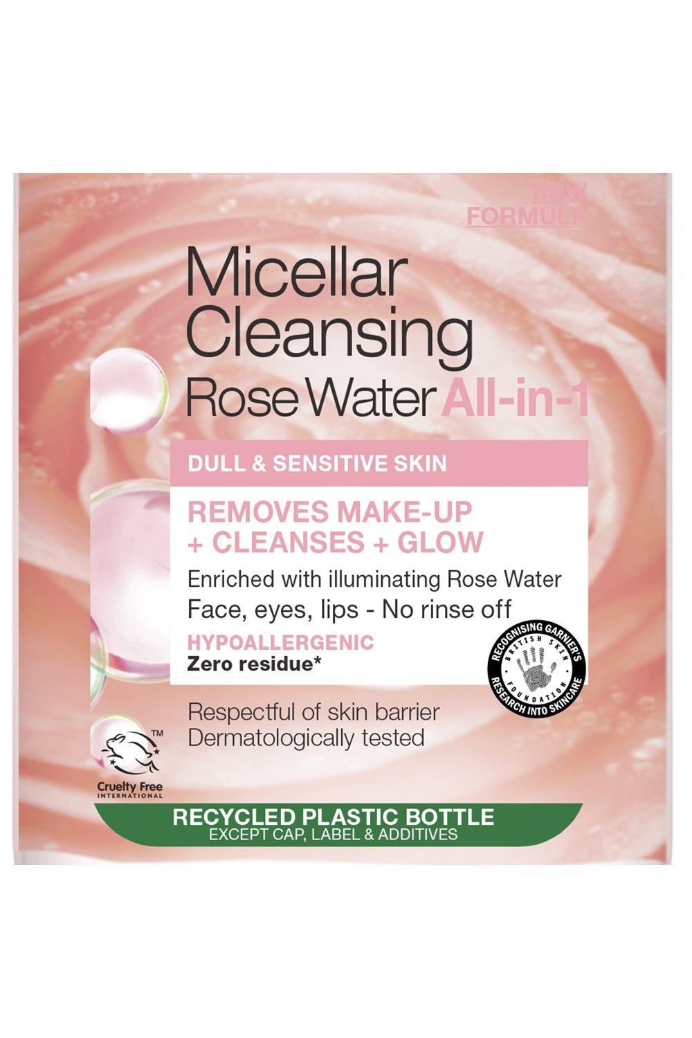 Garnier Micellar Rose Water Facial Cleanser For Dull Skin 700ml, Cleanse & Glow Multi image 2