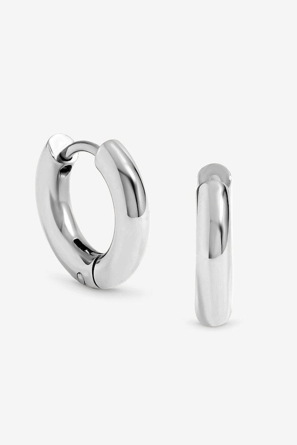 Jon Richard Waterproof Silver Plated Small Chubby Hoop Earrings