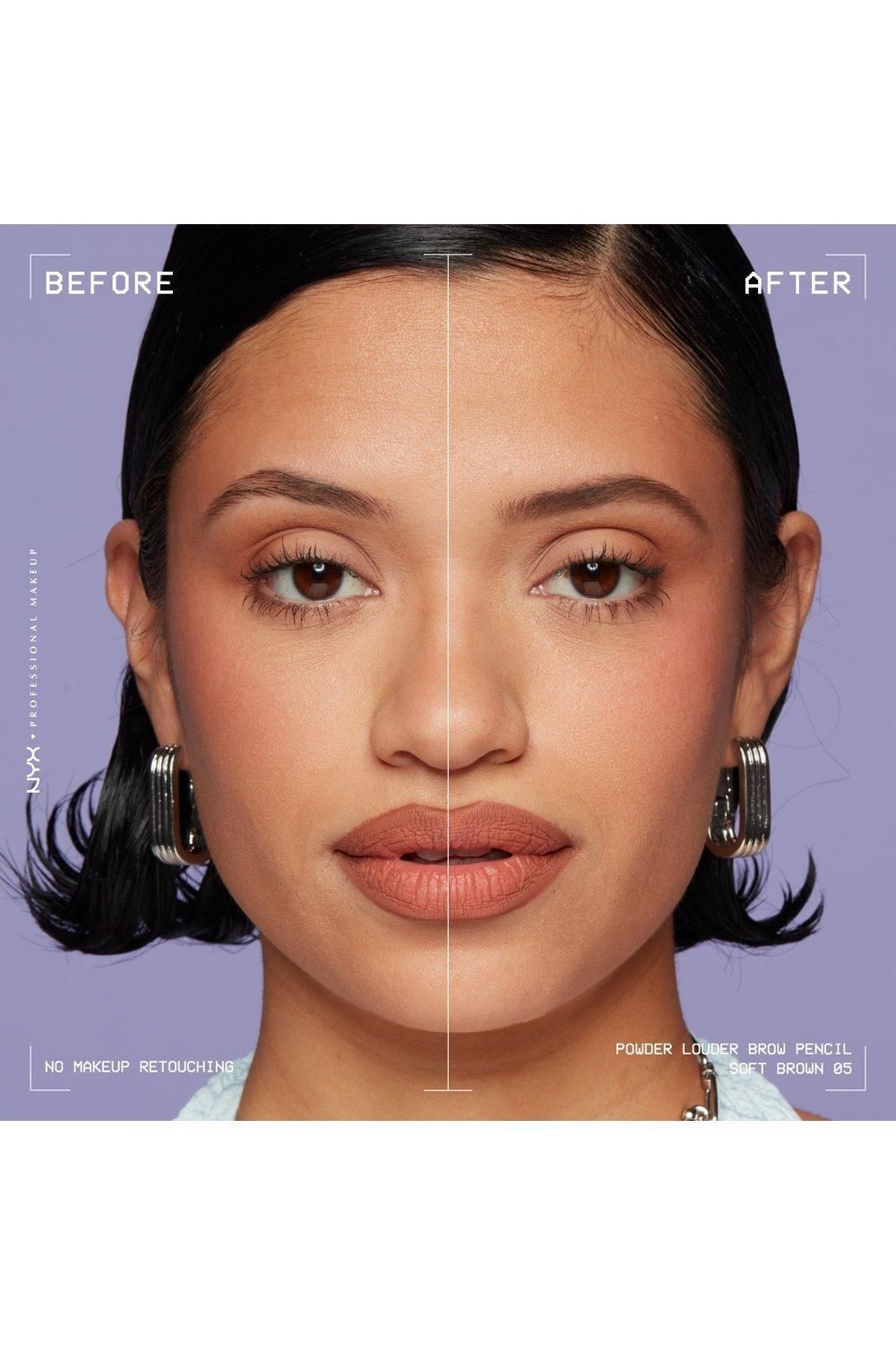 NYX Professional Makeup Powder Louder Brow Pencil 12HR Wear Buildable Micro-Fibres Soft Brown image 3