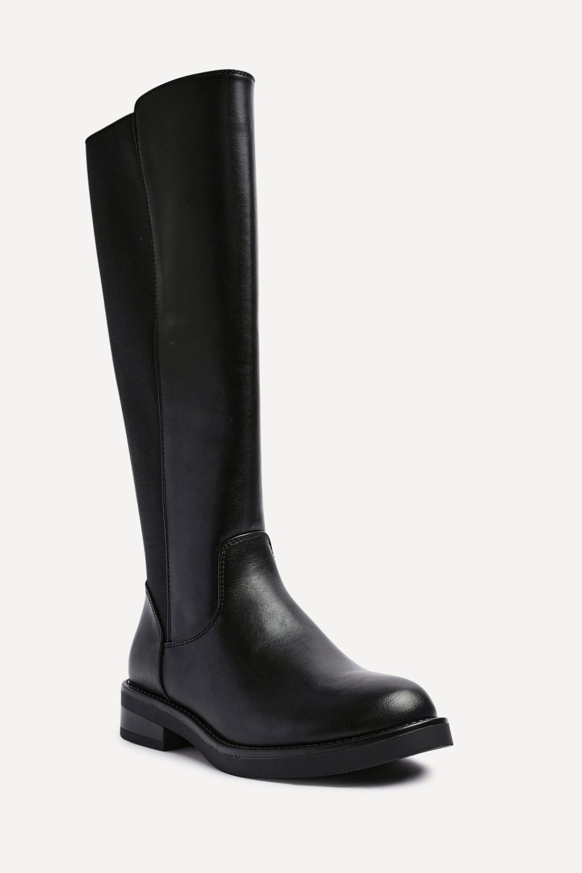 Linzi League Black Faux Leather High Leg Boot image 5
