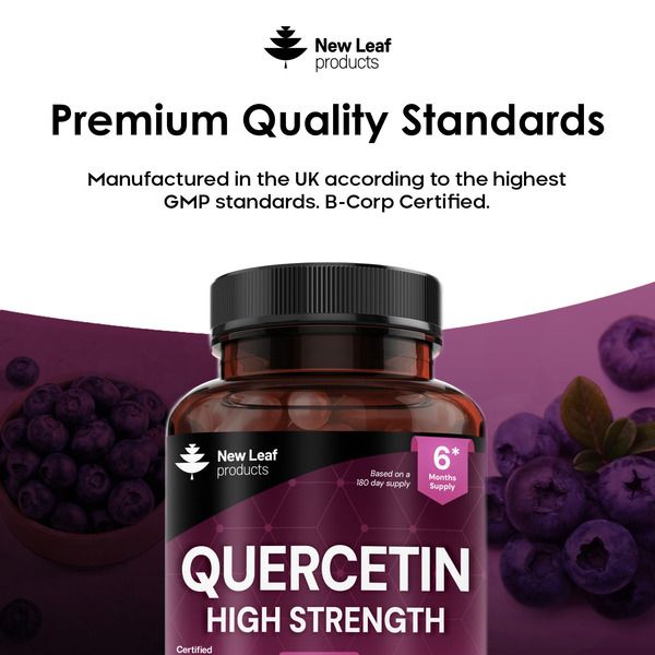 New leaf health Quercetin 500mg High Strength Antioxidant Supplements (6 Months Supply) 180 Vegan Pure Quercetin Capsules Easy to Swallow image 5