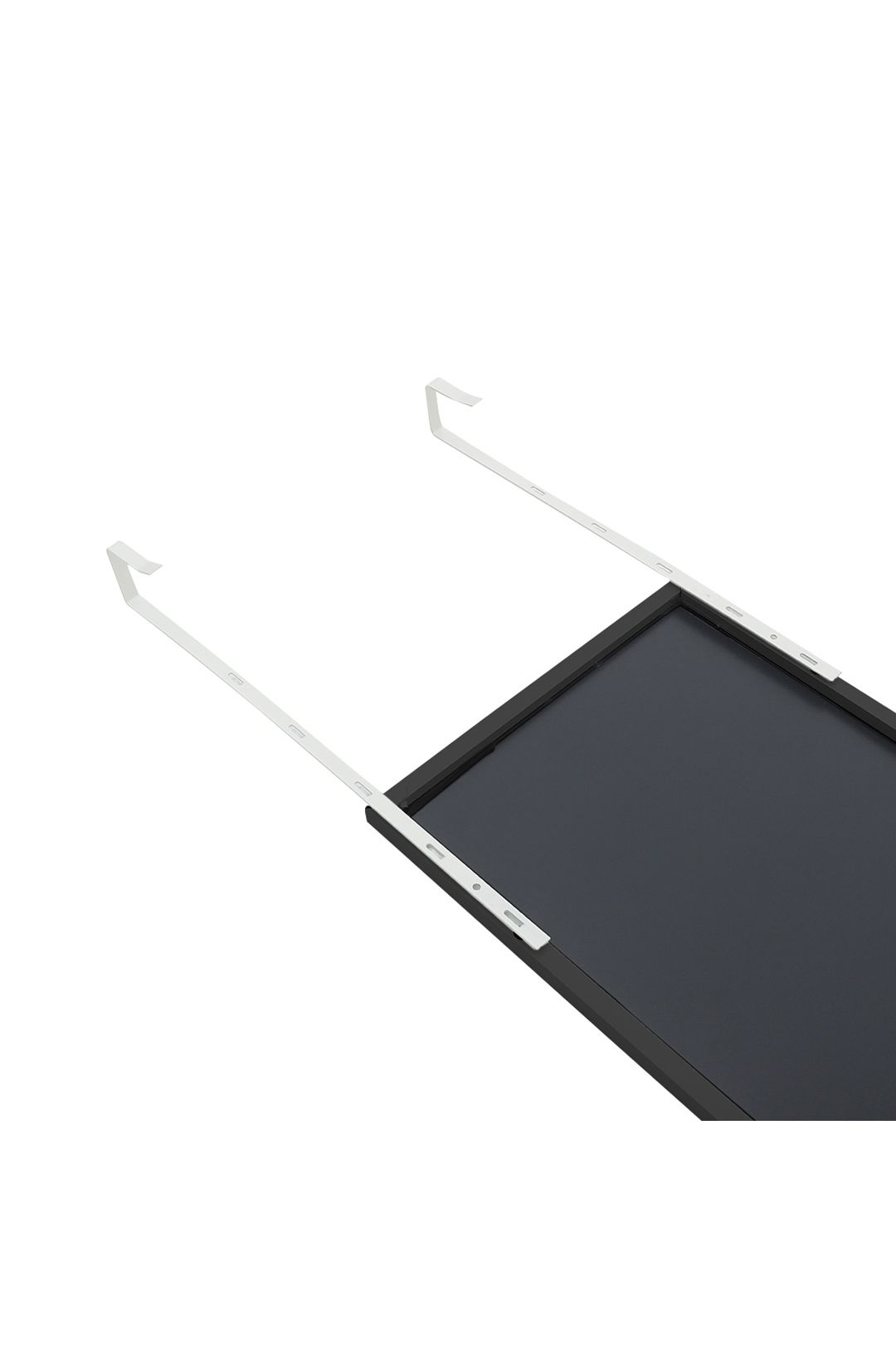 Living and Home 28x78cm Black Metal Frame Wall-Mounted Mirror with Hooks & for Door, Bedroom & Dorm Use image 5